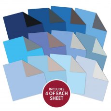 Hunkydory Duo Colour 8 x 8 inch Paper Pad Blues & Greys | 48 sheets