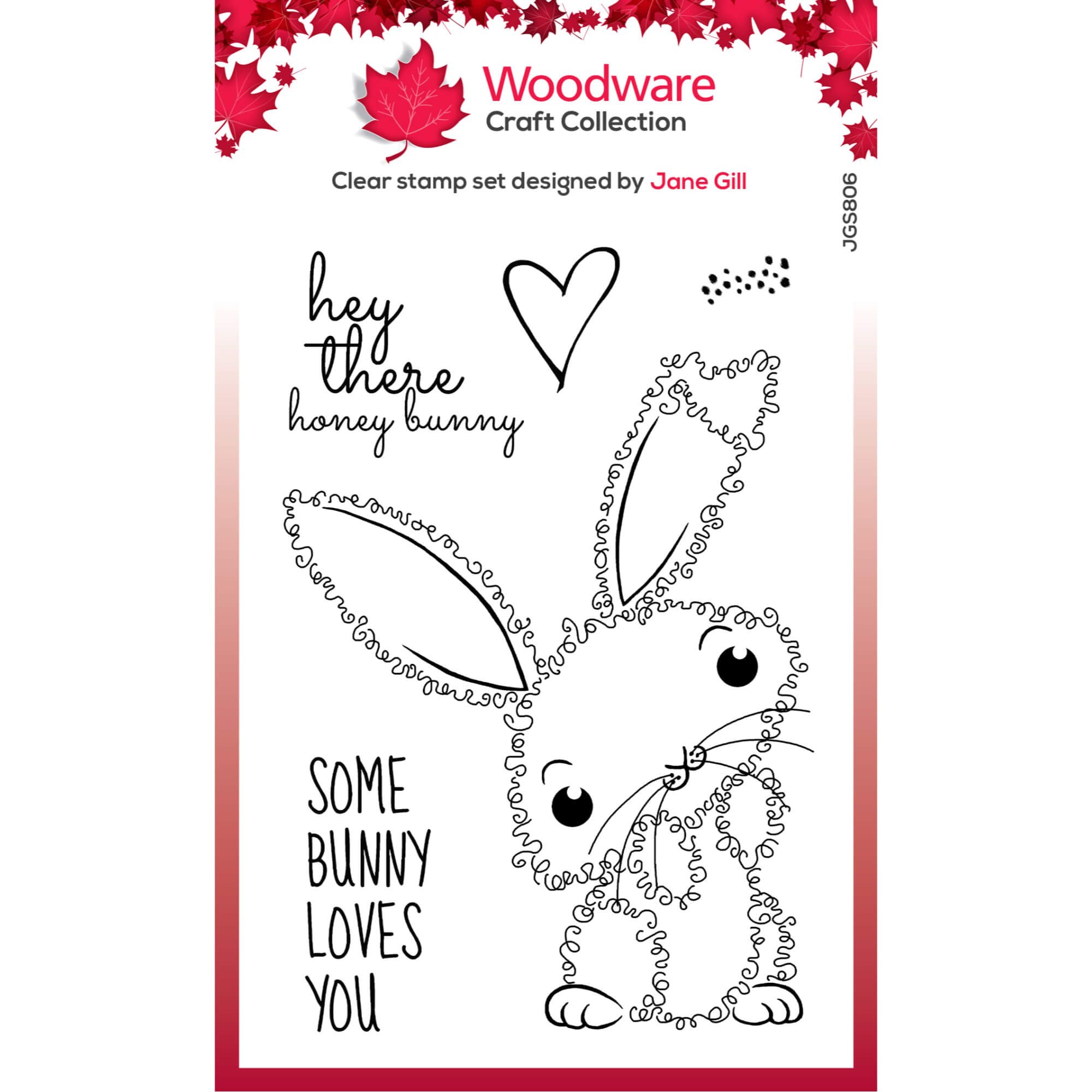 Woodware Clear Stamps Fuzzie Friends Bella The Bunny Set of 5