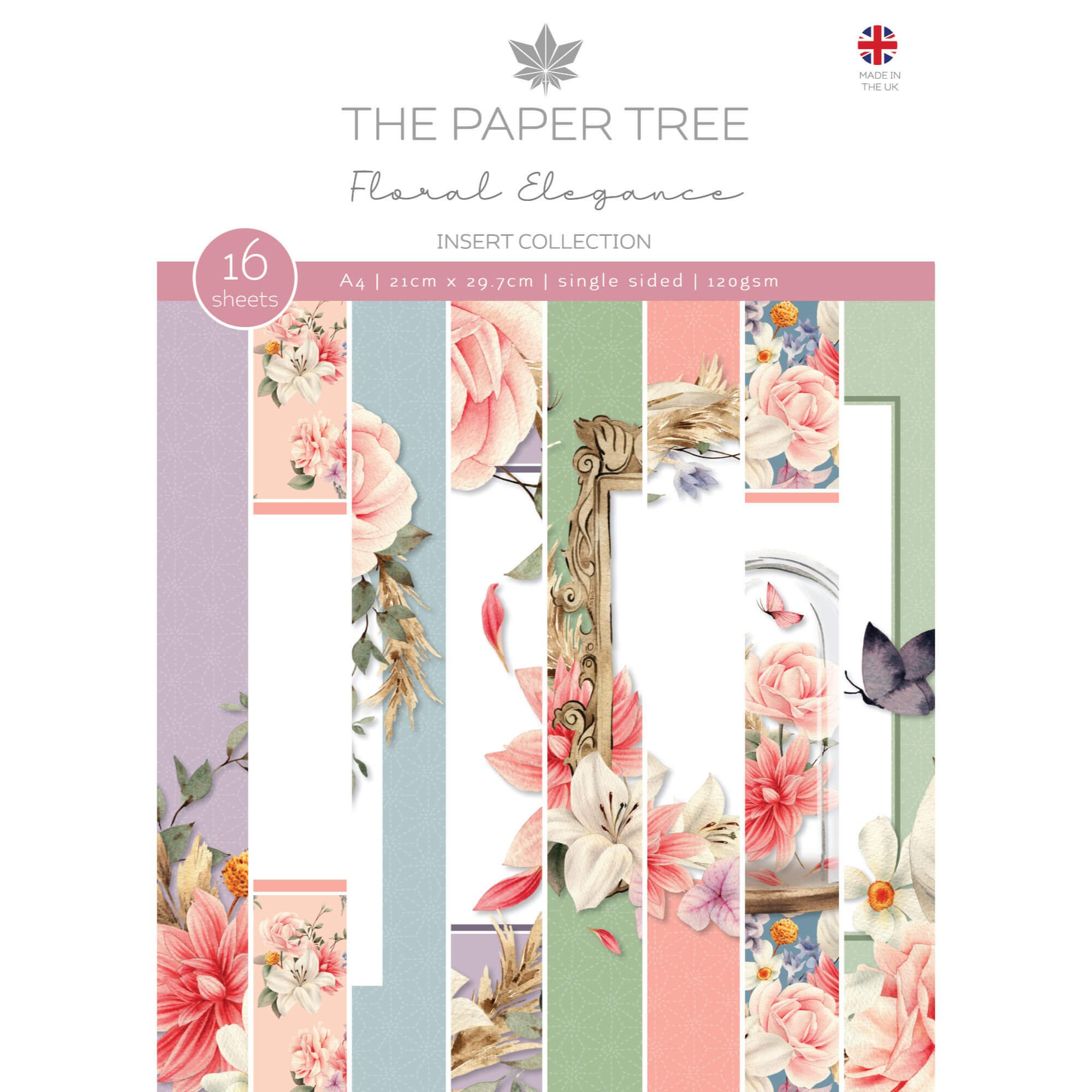 The Paper Tree Floral Elegance A4 Insert Collection | 16 sheets - Paper ...