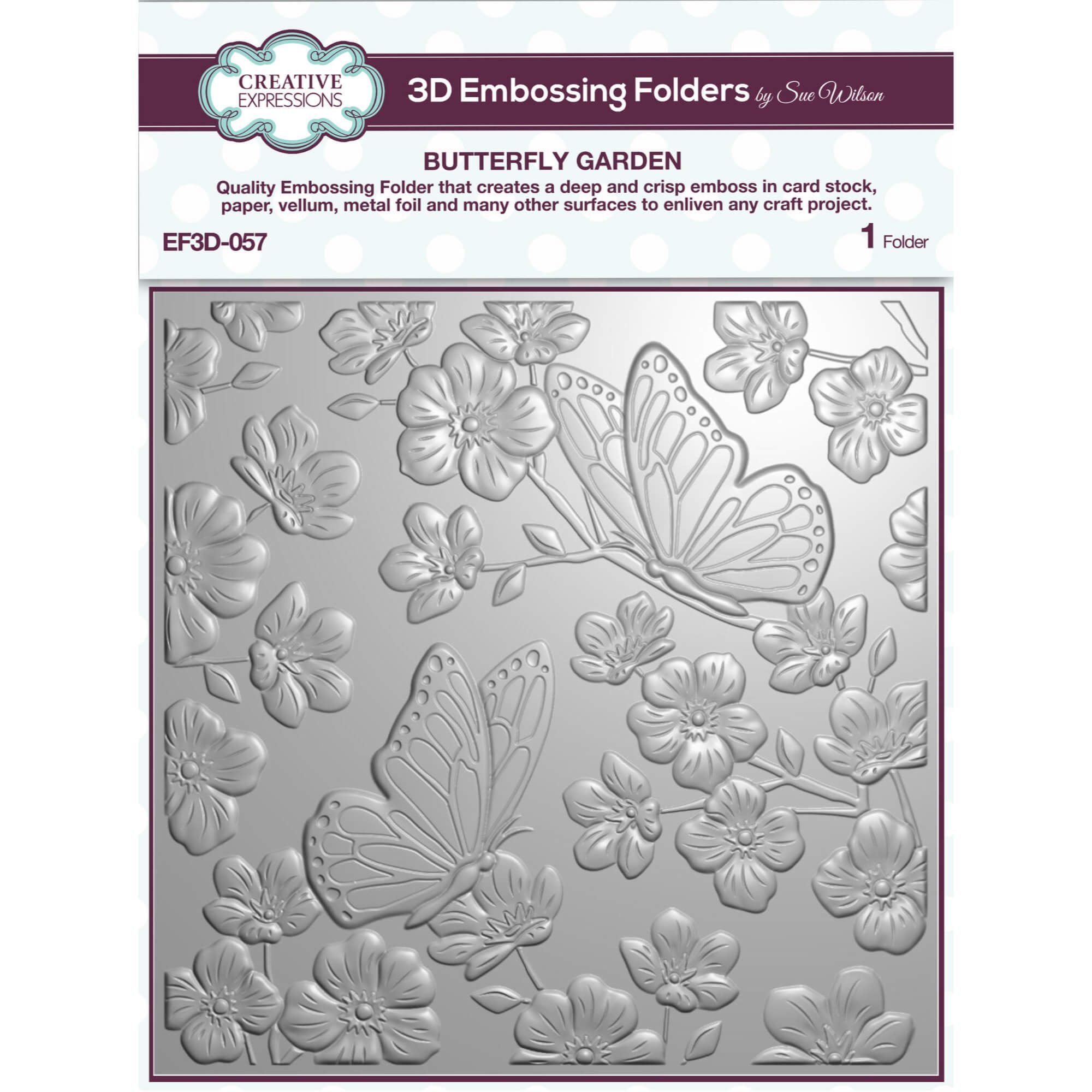 Sue Wilson 3D Embossing Folder Butterfly Garden - 3D Embossing Folders ...