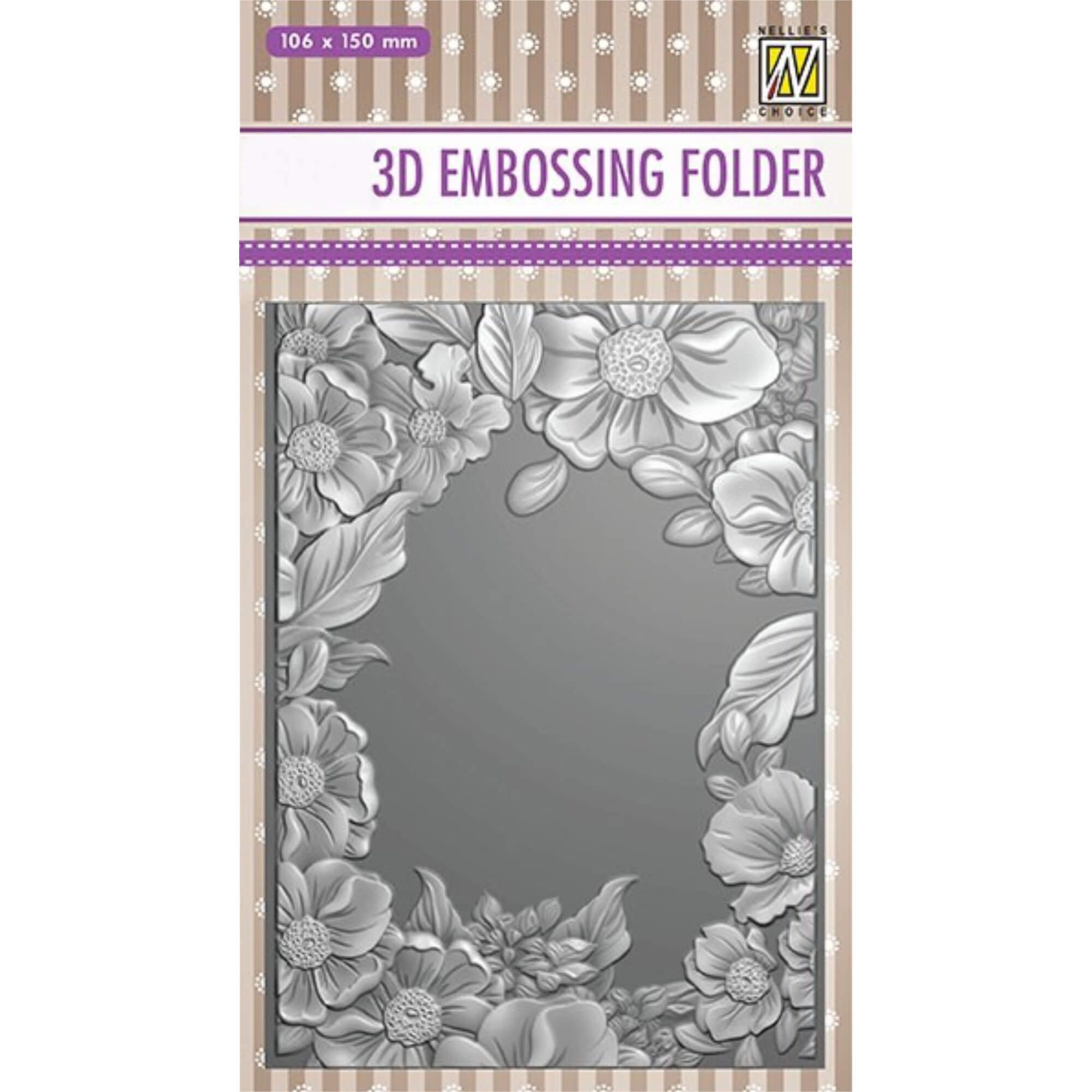 Nellie Snellen 3d Embossing Folder Flower Frame 3d Embossing Folders Craftasmic 4145