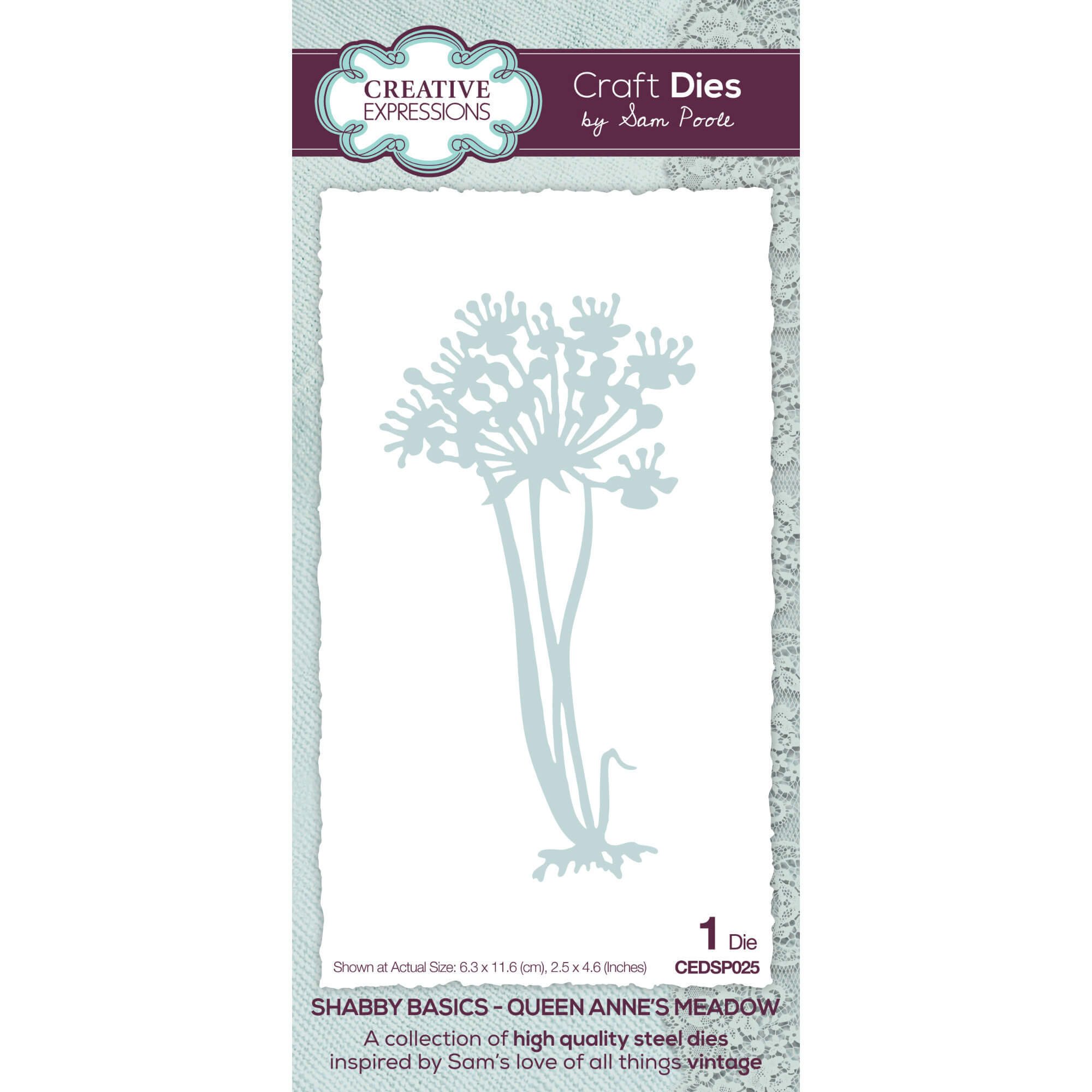 Creative Expressions Sam Poole Craft Die Shabby Basics Queen Anne's - Shape  & Element Dies - Craftasmic