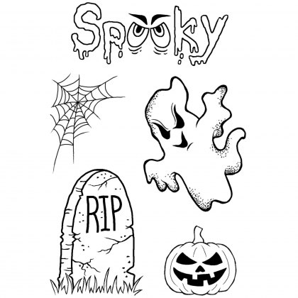 Woodware Clear Stamps Spooky Goings On | Set of 5