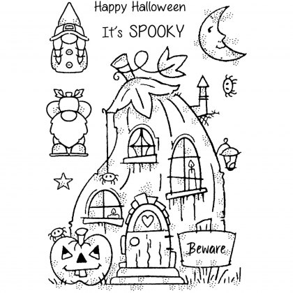 Woodware Clear Stamps Pumpkin House | Set of 8