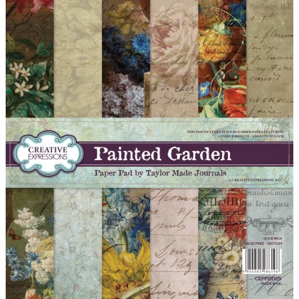 Creative Expressions Taylor Made Journals 8 x 8 inch Paper Pad Painted Garden | 24 sheets