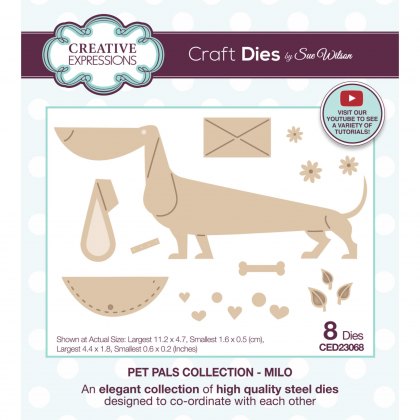 Sue Wilson Craft Dies Pet Pals Collection Milo | Set of 8