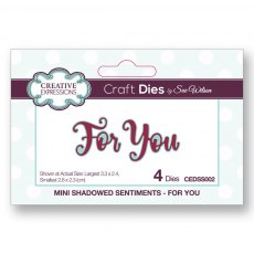 Sue Wilson Craft Dies Mini Shadowed Sentiments Collection For You | Set of 4