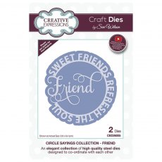 Sue Wilson Craft Dies Circle Sayings Collection FRIEND | Set of 2