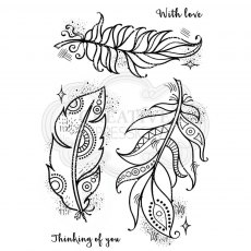 Woodware Clear Stamps Boho Feathers | Set of 5