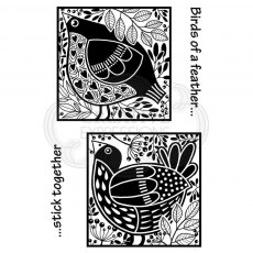 Woodware Clear Stamps Bird Blocks | Set of 4