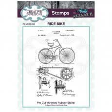 Creative Expressions Pre Cut Rubber Stamp by Andy Skinner Rice Bike