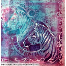 Pink Ink Designs Zebra Stripes Stencil | 8 x 8 inch