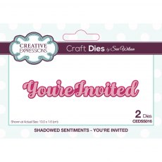 Sue Wilson Craft Dies Shadowed Sentiments Collection You're Invited | Set of 2