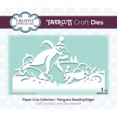 Creative Expressions Craft Dies Paper Cuts Collection Penguins Sledding Edger