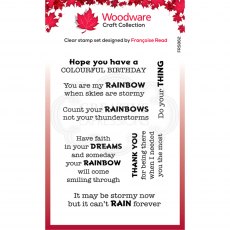 Woodware Clear Stamps Colourful Greetings | Set of 7