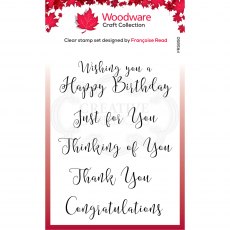 Woodware Clear Stamps Curly Greetings | Set of 5