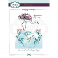 Creative Expressions Designer Boutique Clear Stamps Flamingo Oasis | Set of 3