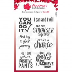 Woodware Clear Stamps You Can Do It! | Set of 7