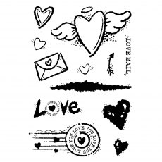 Woodware Clear Stamps Love Mail | Set of 12