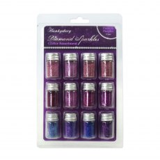 Hunkydory Diamond Sparkles Glitter Pinks & Purples | Set of 12