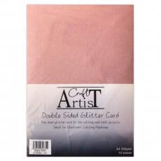 Craft Artist A4 Double Sided Glitter Card Baby Pink | 10 sheets