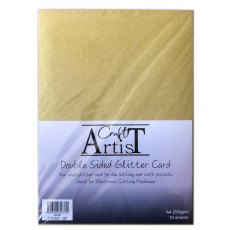 Craft Artist A4 Double Sided Glitter Card Gold | 10 sheets
