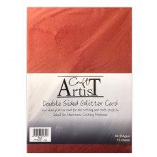 Craft Artist A4 Double Sided Glitter Card Red | 10 sheets