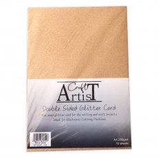 Craft Artist A4 Double Sided Glitter Card Rose Gold | 10 sheets