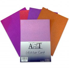 Craft Artist A4 Glitter Card Warm Tones | 10 sheets