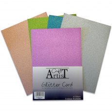 Craft Artist A4 Glitter Card Cool Tones | 10 sheets