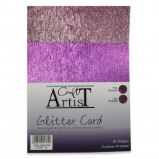 Craft Artist A4 Glitter Card Pinks Waterfall | 10 sheets