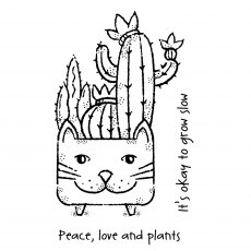 Woodware Clear Stamps Cat Planter | Set of 3