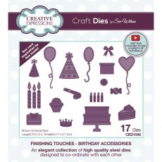 Sue Wilson Craft Dies Finishing Touches Collection Birthday Accessories | Set of 17