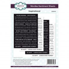 Creative Expressions Wordies Sentiment Sheets Inspirational | A5