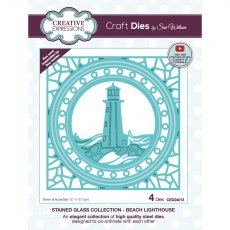 Sue Wilson Craft Dies Stained Glass Collection Beach Lighthouse | Set of 4