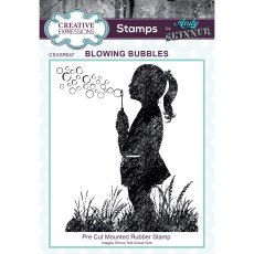 Creative Expressions Pre Cut Rubber Stamp by Andy Skinner Blowing Bubbles
