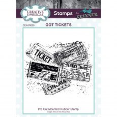 Creative Expressions Pre Cut Rubber Stamp by Andy Skinner Got Tickets