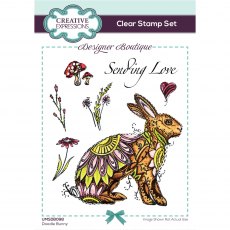 Creative Expressions Designer Boutique Collection Clear Stamps Doodle Bunny | Set of 7
