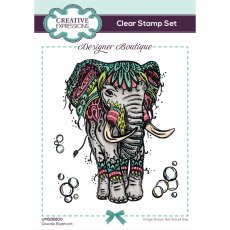 Creative Expressions Designer Boutique Collection Clear Stamps Doodle Elephant | Set of 4