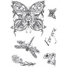 Creative Expressions Designer Boutique Collection Clear Stamps Doodle Butterfly | Set of 6