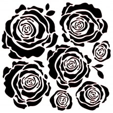 IndigoBlu Stencil Roses | 6 x 6 inch