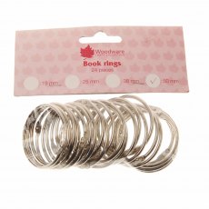 Book Rings Silver 50 mm | Pack of 24