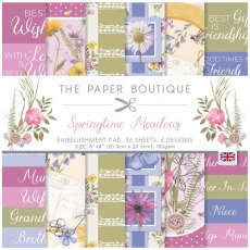 The Paper Boutique Springtime Meadows 8 x 8 inch Embellishment Pad | 36 sheets