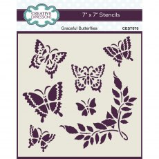 Creative Expressions Stencil Graceful Butterflies | 7 x 7 inch