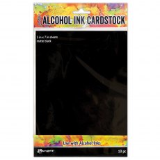 Ranger Tim Holtz 5 x 7 inch Alcohol Ink Matte Black Cardstock | 10 sheets