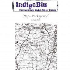 IndigoBlu A6 Rubber Mounted Stamp Map Background