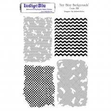IndigoBlu A5 Rubber Mounted Stamp Itsy Bitsy Backgrounds | Set of 4