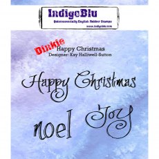 IndigoBlu A7 Rubber Mounted Stamp Dinkie Happy Christmas | Set of 3