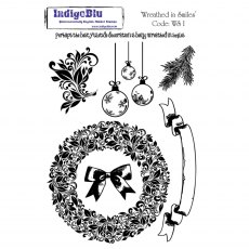 IndigoBlu A5 Rubber Mounted Stamp Wreathed in Smiles | Set of 6