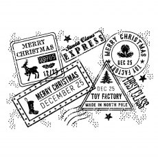 Woodware Clear Stamps Christmas Post Background
